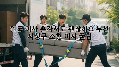 원룸 이사, 혼자서도 괜찮아요! 부산 사상구 소형 이사 꿀팁