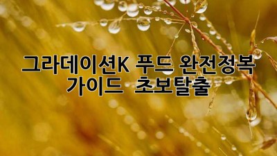 그라데이션K 푸드 완전정복 가이드 🌶️🥢 초보탈출!